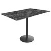 Holland Bar Stool Co 36 Tall OD214 Black Table Base w22 Diameter foot and 32x48 Black Marble Top, IndoorOutdoor OD214-2236BWODS3248BM